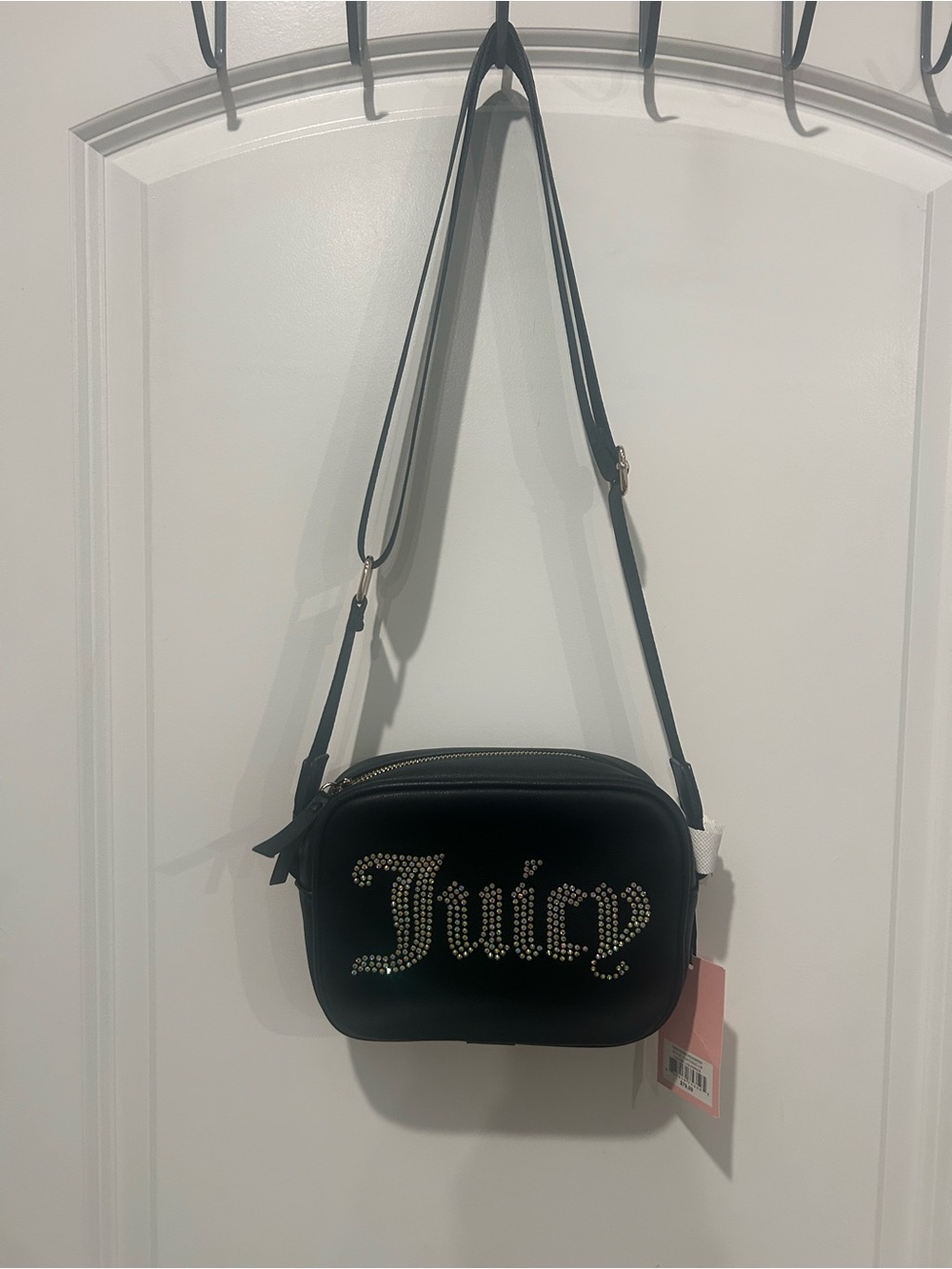Juicy Couture Black Crossbody with Rhinestone 'Juicy' Logo